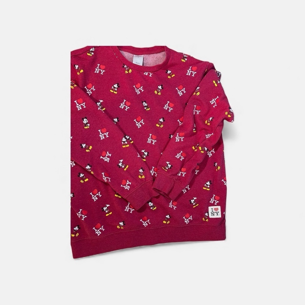 Disney Women’s Sweatshirt Mickey Mouse Pullover Sz: 2XL Red - Picture 3 of 6
